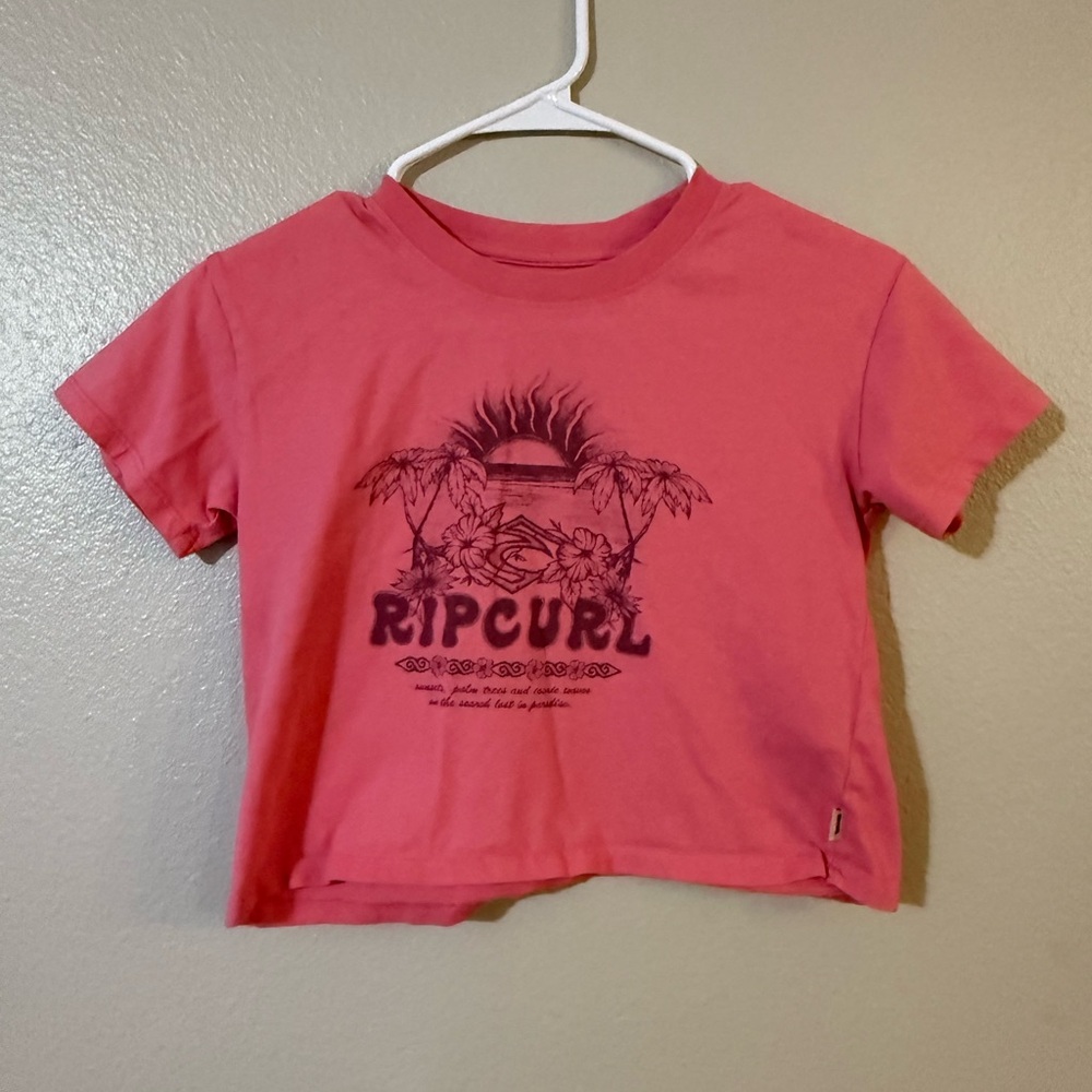 Rip Curl Pink Short Sleeve Tee Casual Graphic